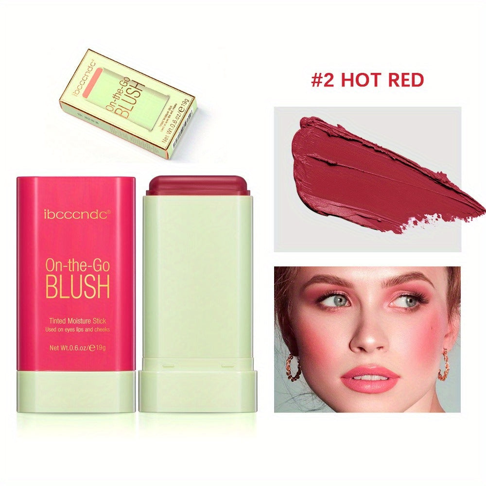 3-in-1 Lipstick Blush Stick Buildable Waterproof Cream