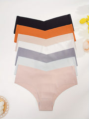 7 Seamless Solid Briefs Comfy Stretchy Panties Women's Lingerie
