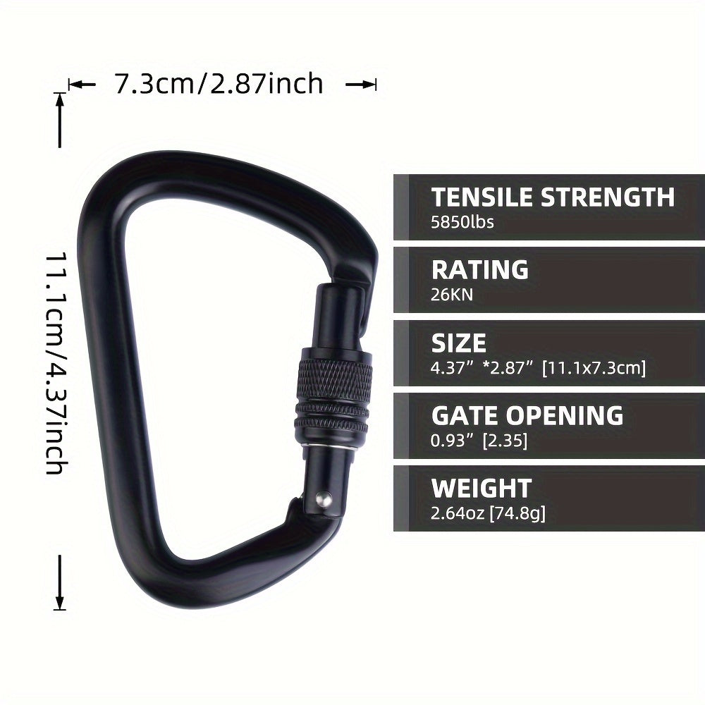 26KN Locking Carabiner Heavy Duty Metal Hanging Buckle