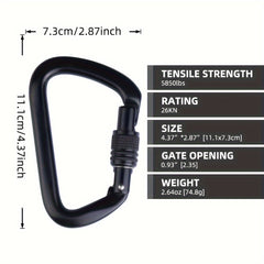 26KN Locking Carabiner Heavy Duty Metal Hanging Buckle