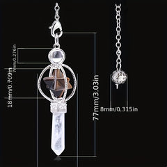 Men's Dowsing Pendulum Quartz Pink Healing Spiritual Tool