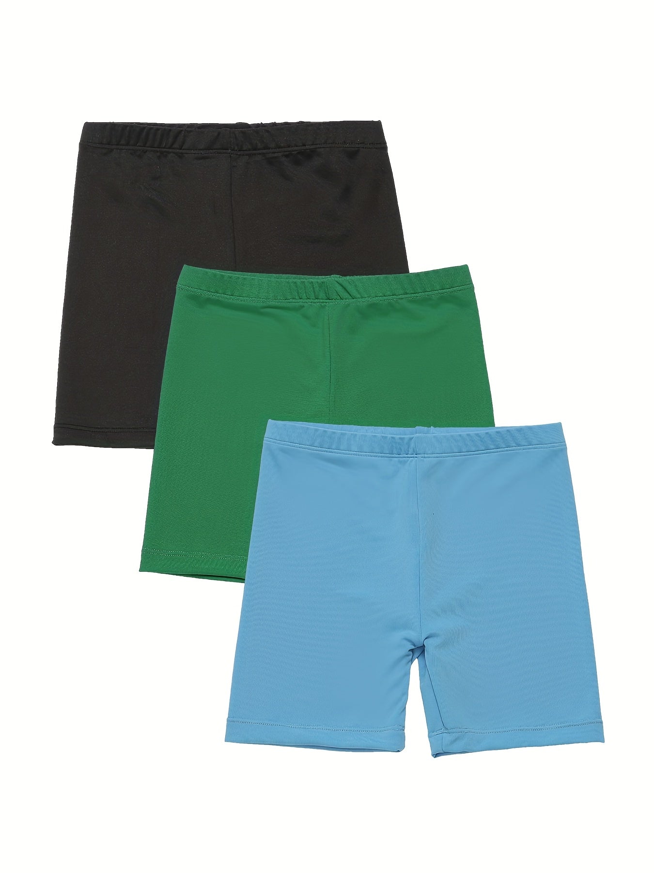 3 Pack Girls' Stretch Cotton Casual Shorts for Summer
