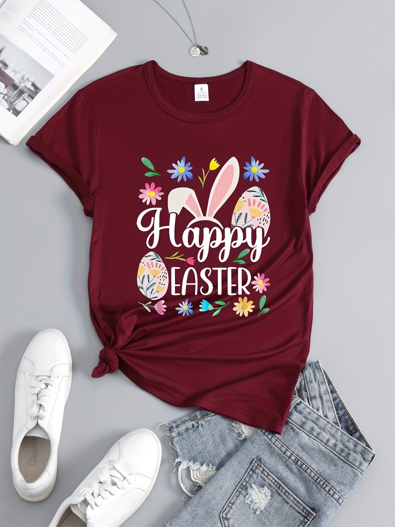 Easter Graphic Casual Sports T-shirt Short Sleeves Women's Activewear