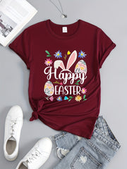 Easter Graphic Casual Sports T-shirt Short Sleeves Women's Activewear