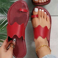 Women's Lightweight Loop Toe Slide Sandals Open Toe Slip On Shoes