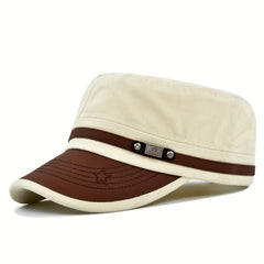 Cotton Sun Protection Flat Top Military Hat