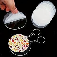 200pcs Acrylic Keychain Pendant with Tassel Decoration Set