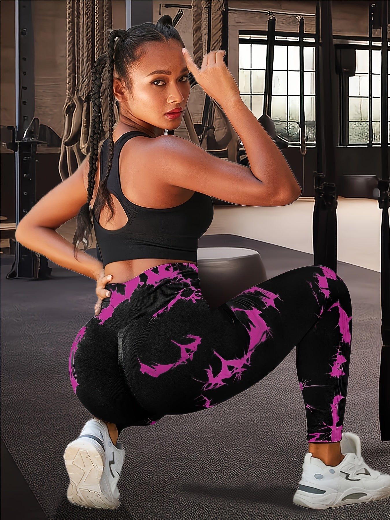 Tie Dye Butt Lifting Yoga Sports Leggings High Waist