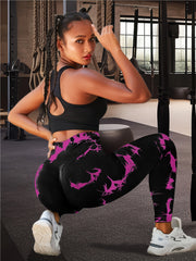 Tie Dye Butt Lifting Yoga Sports Leggings High Waist