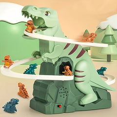 Jurassic Dino Slide Playset with 15 Cars Green Small Explorer Friction Game