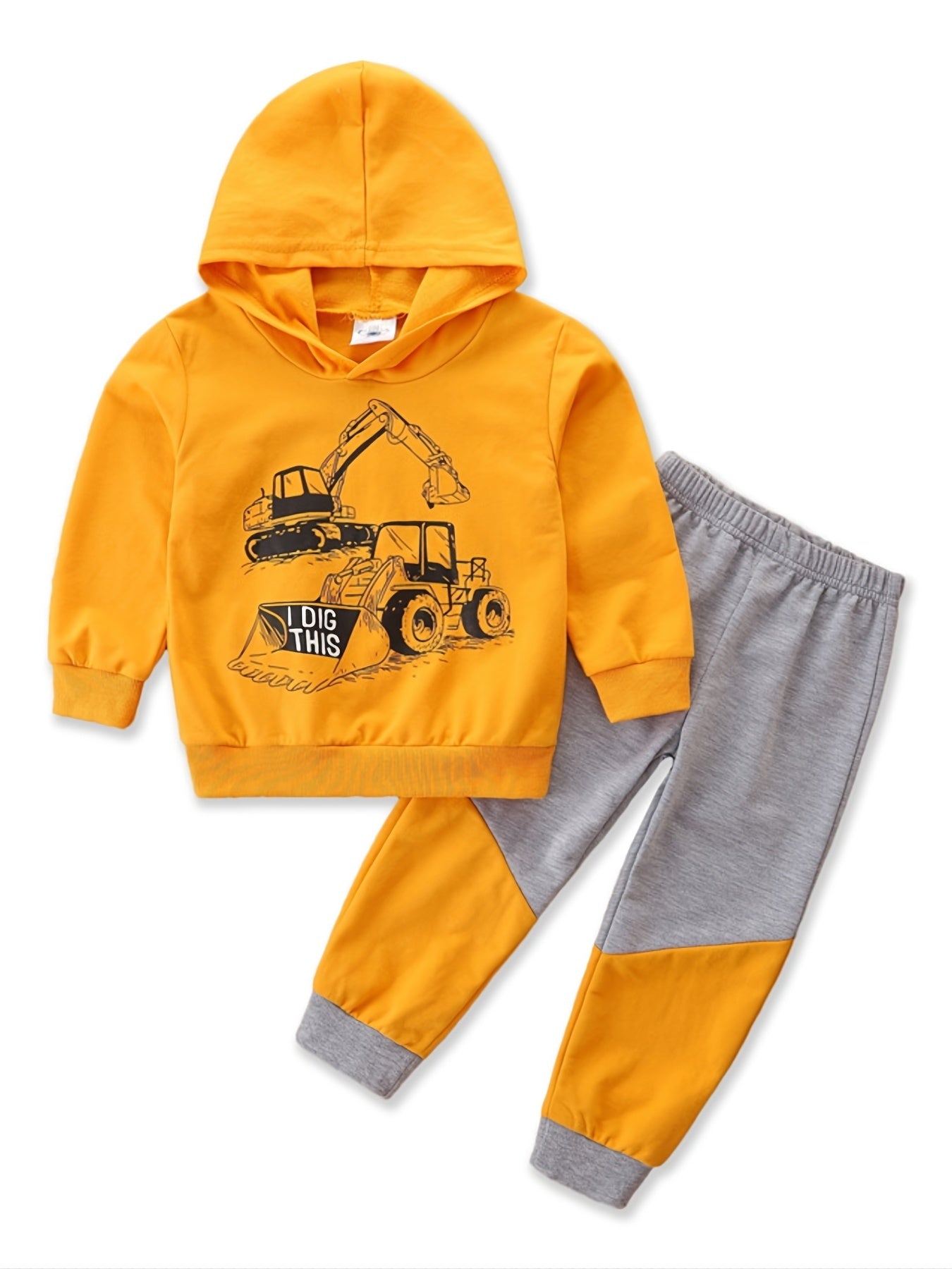 Boys Car Print Hoodie & Pants Set