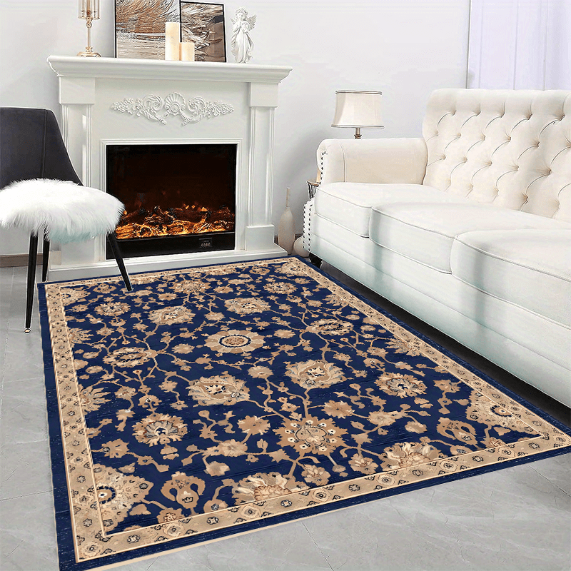 Dark American Classic Pattern Large Area Carpet