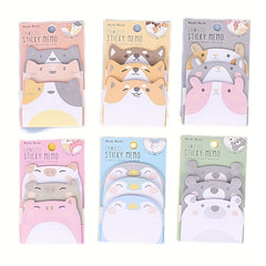 45-Sheet Cartoon Animal Sticky Notes Pack for Students