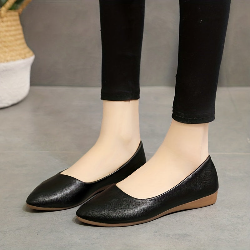 Women's Pointed Toe Flat Shoes Soft Slip-On Casual Walking Flats