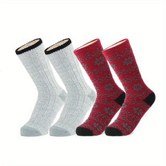Floral Pattern Socks Warm & Comfy Mid Tube Women's Stockings