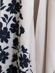 Floral Print Abaya Dress Women's Round Neck Batwing Sleeve