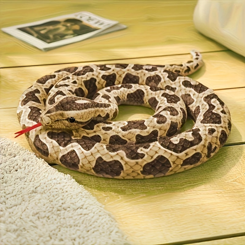 Realistic Coiled Snake Plush Toy Prank Long Snake Doll Home Decor