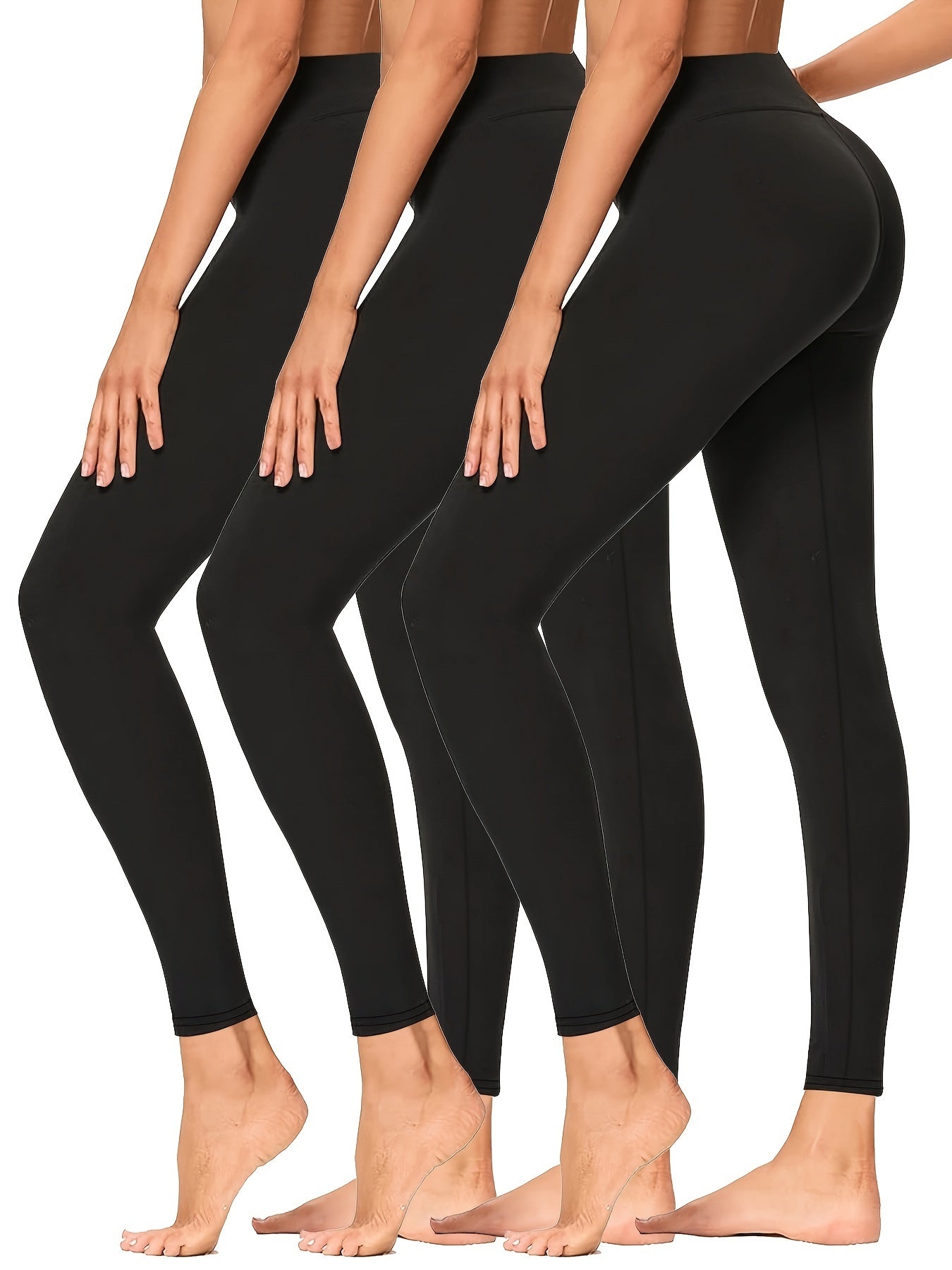 3Pcs High Waist Yoga Pants Tummy Control Slimming Leggings Women's Activewear