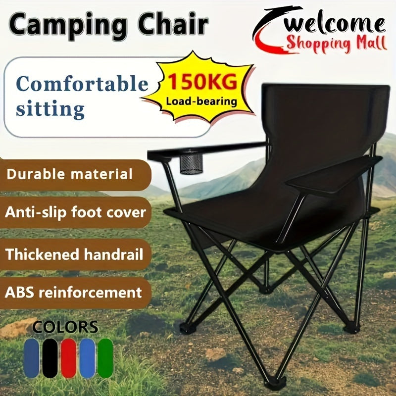 Portable Folding Chair with Armrest for Outdoor Picnic Beach