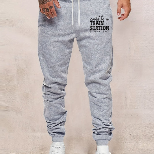 Print Men s Drawstring Sweatpants Pocket Casual Comfy Jogger Pants