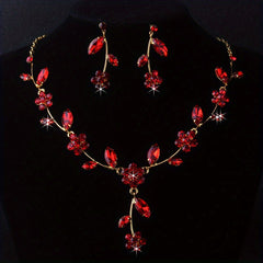 Red Bridal Jewelry Set for Weddings & Performances