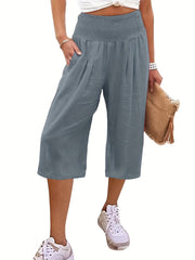 Casual Loose Wide Leg Capris Pants for Women