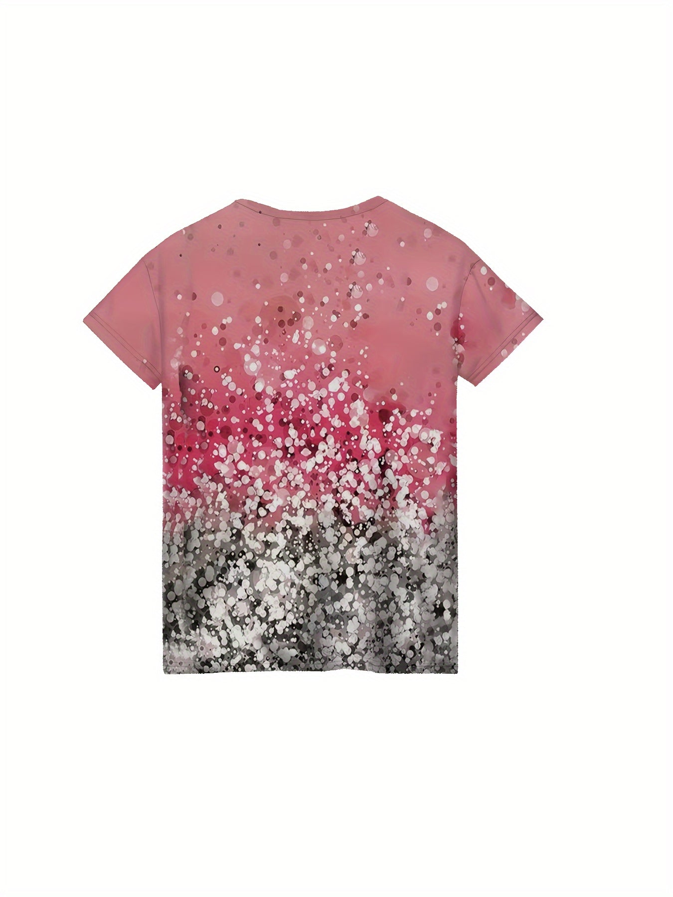 Sequin Graphic 3d Print Short Sleeve T shirt for Girls