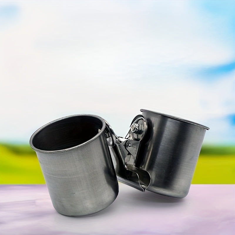 Stainless Bird Food Jar Parrot Mynah Feeder