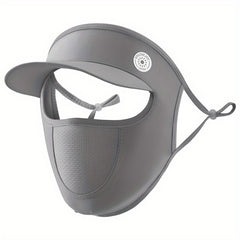 Breathable UV Face Covering With Brim Women Summer Mesh Mask Eye Protection