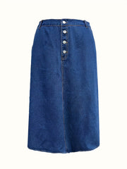 Button Up Maxi Denim Skirt