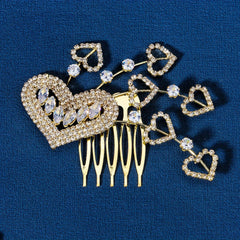 Heart Shape Rhinestone Hair Clip Crystal Head Jewelry