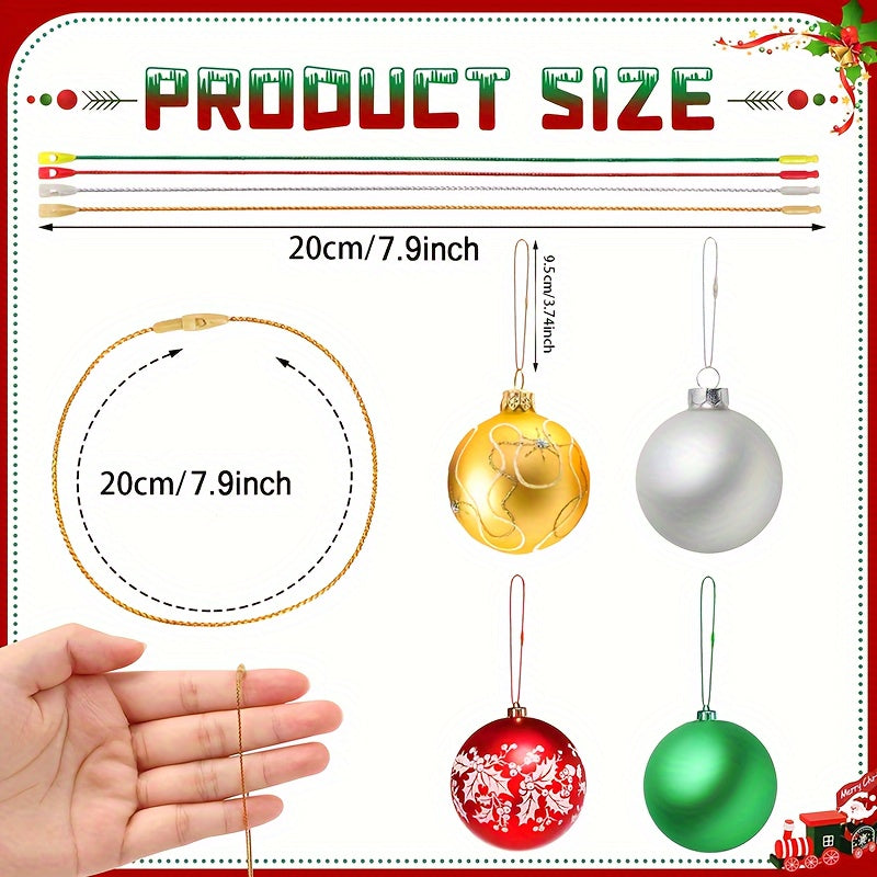 Christmas Ornament Hooks 100pcs Ornament Hangers With Snap Ornament String