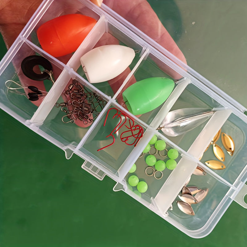 66pcs Fishing Tackle Set Spoons Swivels Long Distance Throw Aids