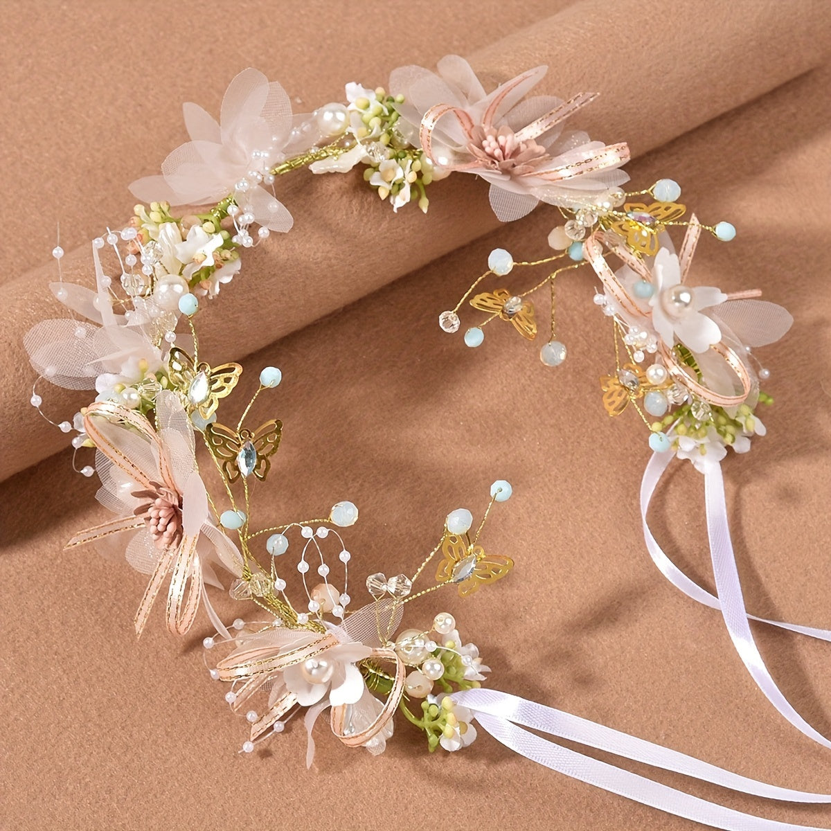 Flowers Butterfly Wreath Princess Hair Accessories