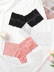 3 Pack Plus Size Sexy Lace High Waisted Briefs Set