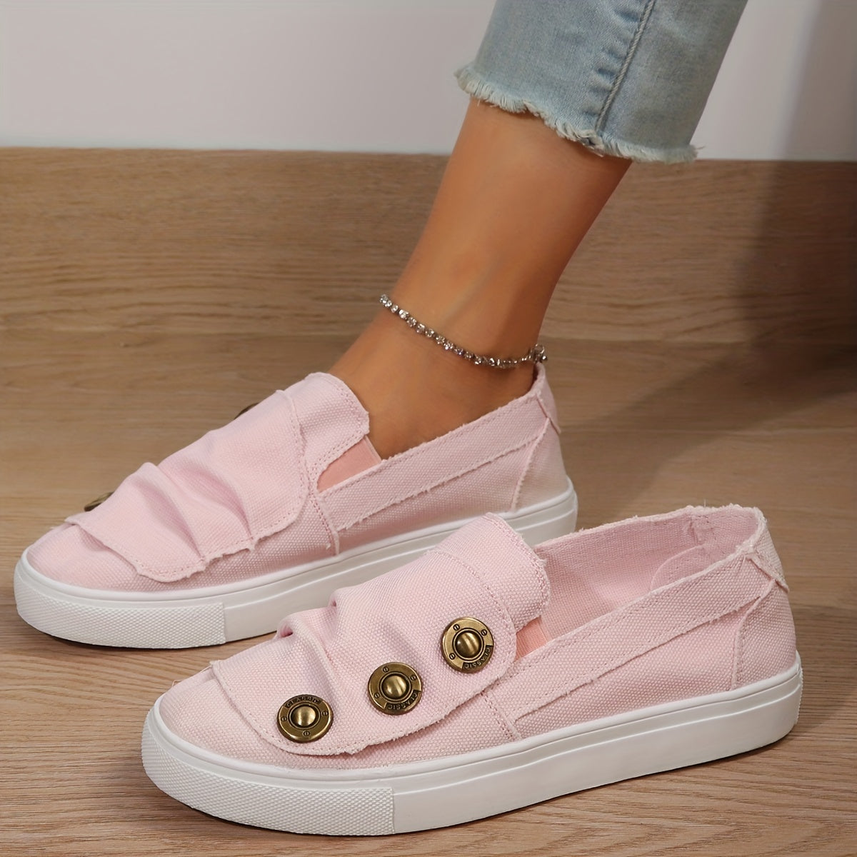 Breathable Slip On Flat Shoes Lightweight Outdoor Sneakers Women's Footwear