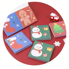 50 Sheets Cartoon Christmas Sticky Notes for Students - Tearable Notepad