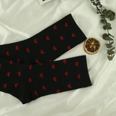 Heart Print Socks Mid Tube Women's Stockings