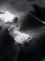 Men's Ripped Denim Shorts for Outdoor Hiking