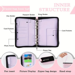 Zipper Budget Binder with Cash Envelopes and Planner A6