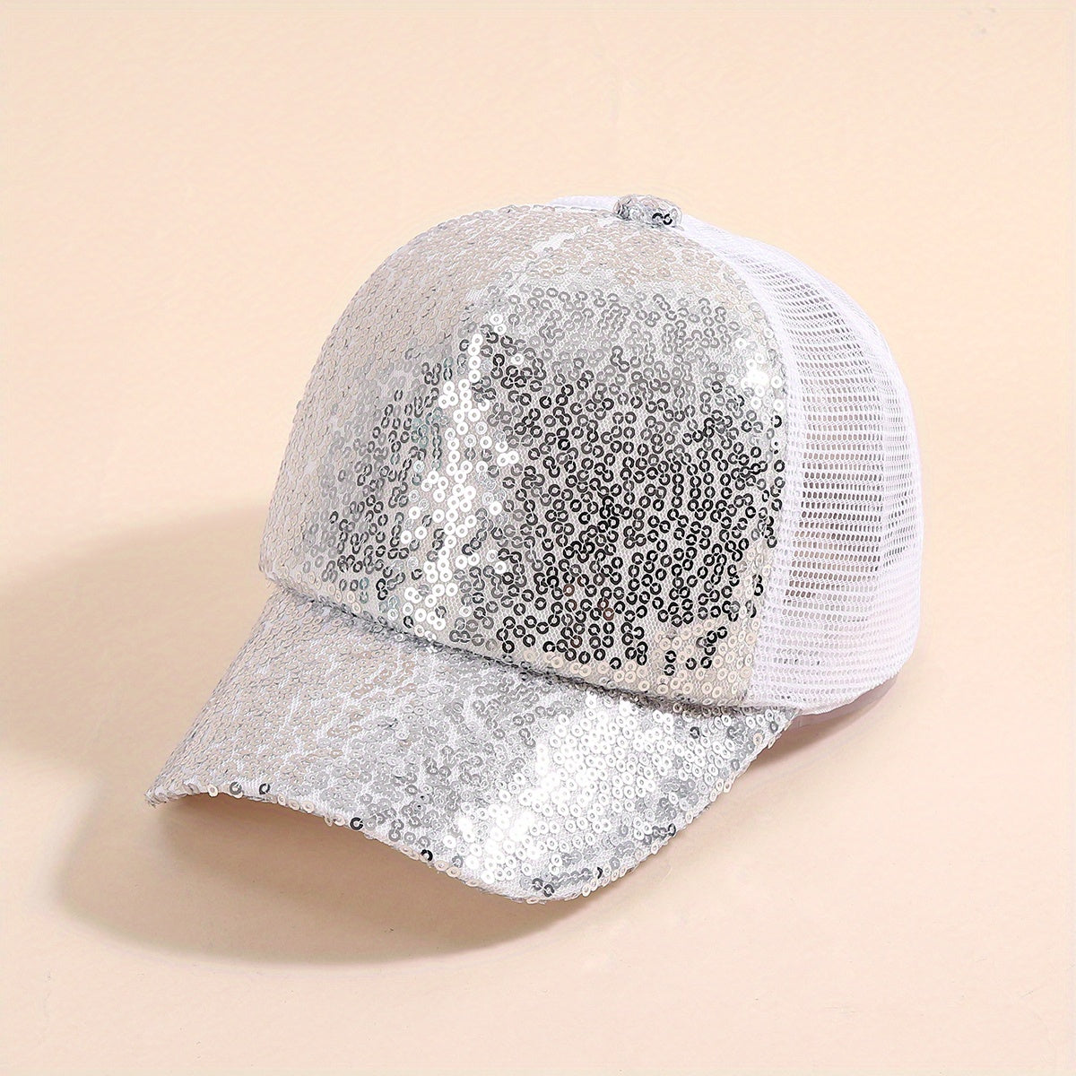 Sequined Mesh Kids Baseball Cap