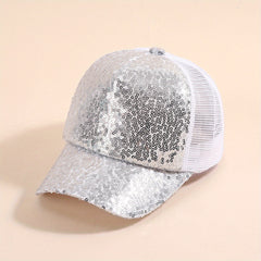 Sequined Mesh Kids Baseball Cap