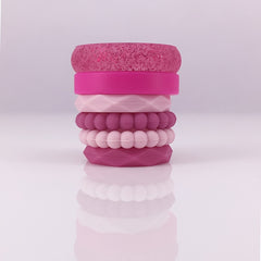 Fashionable Pink Silicone Rings For Women And Men Breathable Comfort