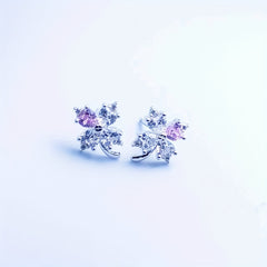 S925 Silver Four leaf Clover Earrings & Faux Diamond Studs
