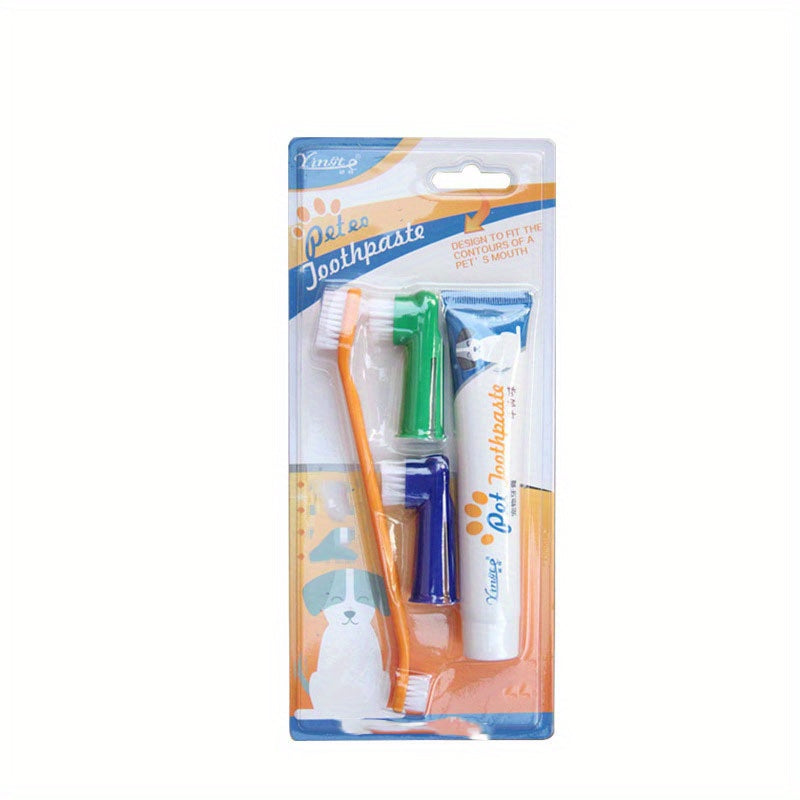 Dog Dental Care Set Double Head Brush Finger Brush