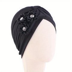 Kids' Diamond Flower Pleated Turban Hat