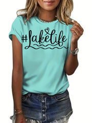 Summer Letter Graphic T-shirt Women's Top