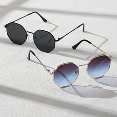 2 Pairs Men's Metal Round Frame Sunglasses Casual Eyewear