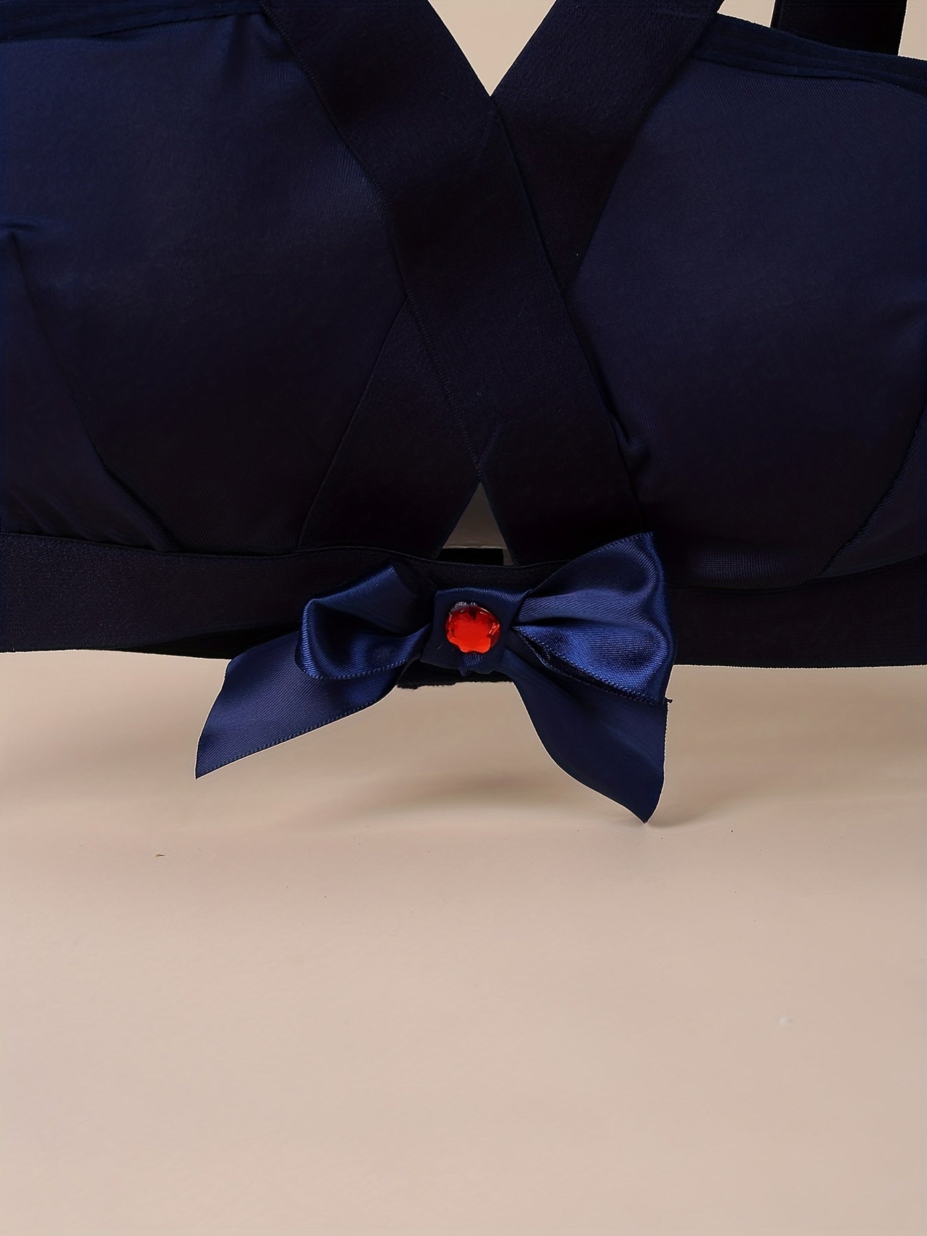 Sexy Bra with Bow Knot Cut Out Full Coverage Crisscross