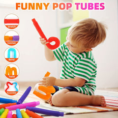20pcs Pop Tube Fidget Toys & Party Supplies for Stress Relief Puzzle Learning
